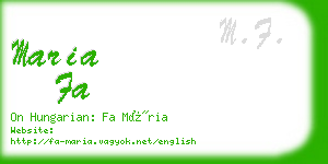 maria fa business card